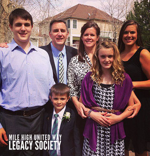 Family standing in front of a house