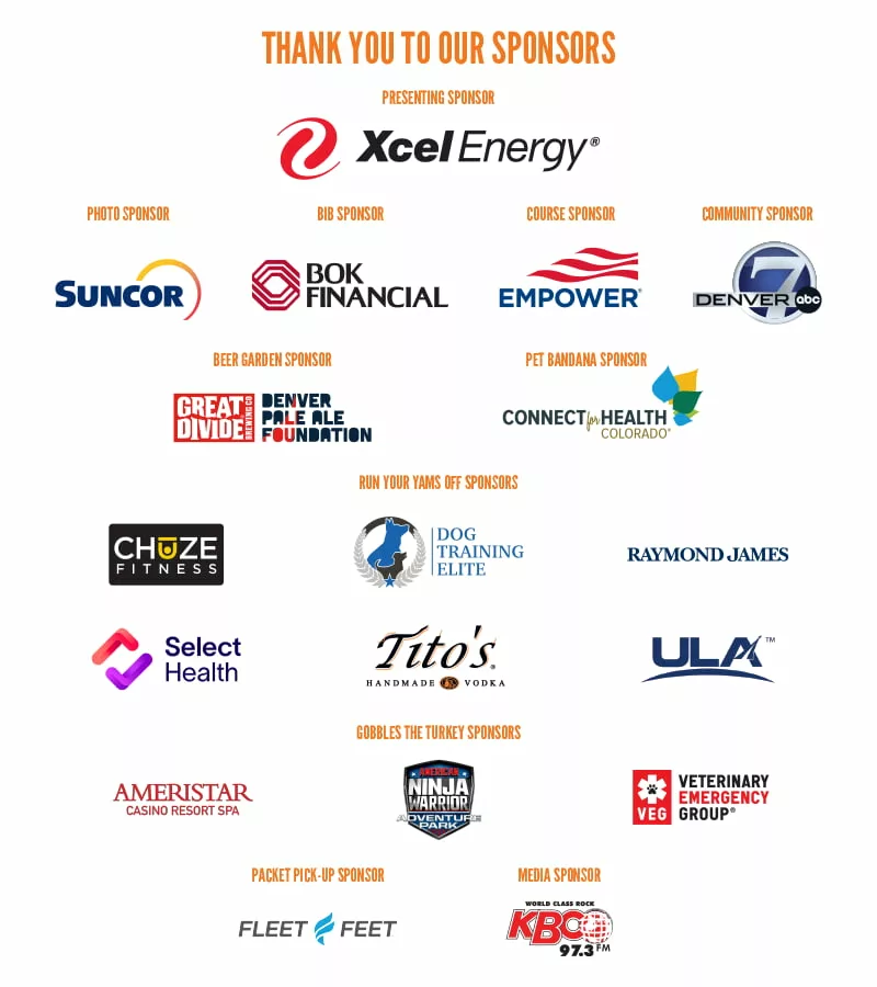 Sponsors for the 50th Annual Mile High United Way Turkey Trot - 11.2